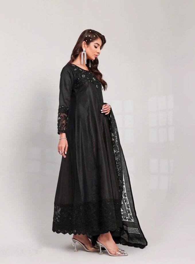 Chambray katan black maxi artikel 12555
