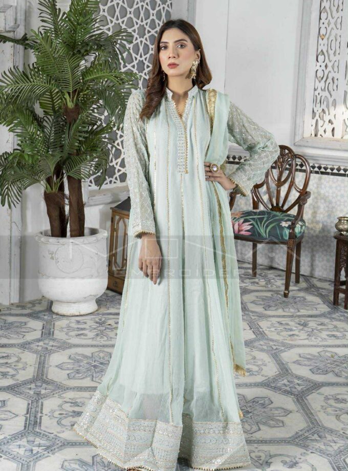 Mona embellish maxi mintgreen