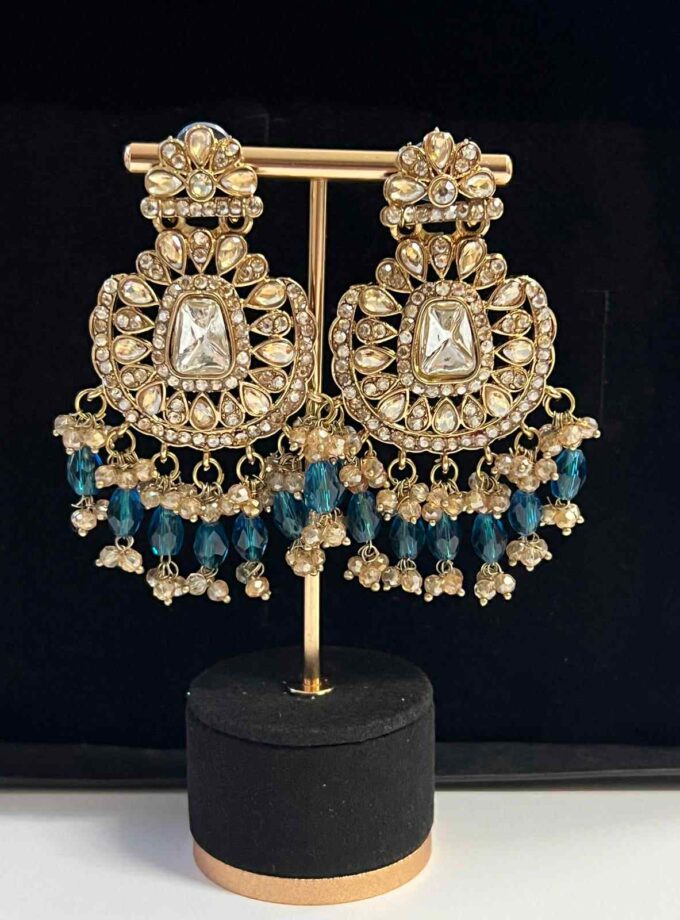 Oorbellen goud met diverse kleuren opties (design 4)