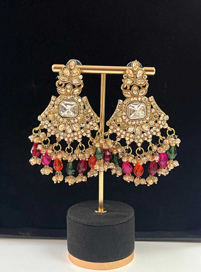 Oorbellen goud met diverse kleuren opties (design 6)