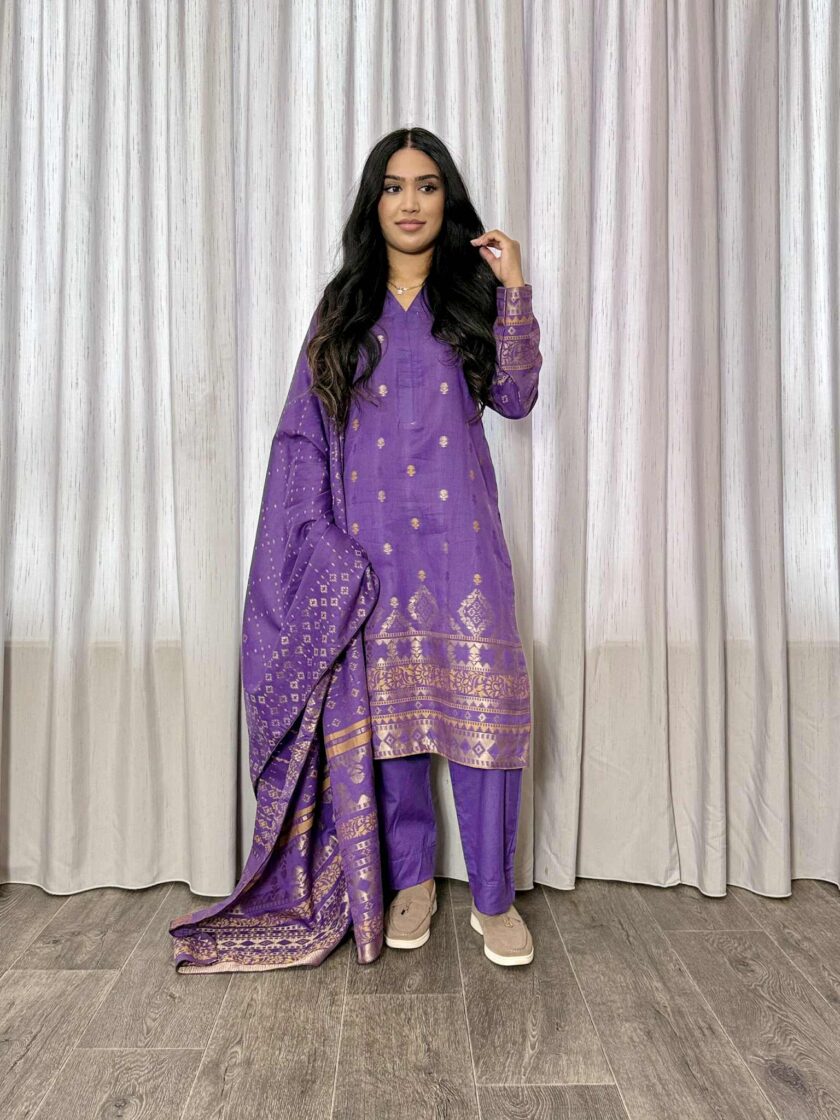 Jacquard print katoenen 3delig suit 12752 - Afbeelding 3