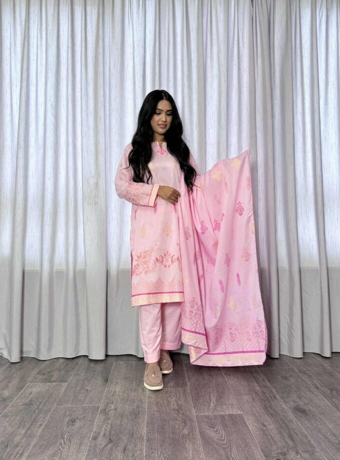 Jacquard print katoenen 3delig suit 12732