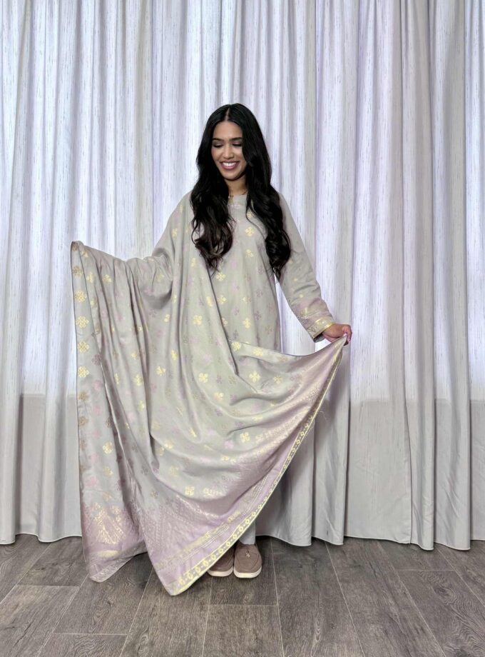 Jacquard print katoenen 3delig suit 12715