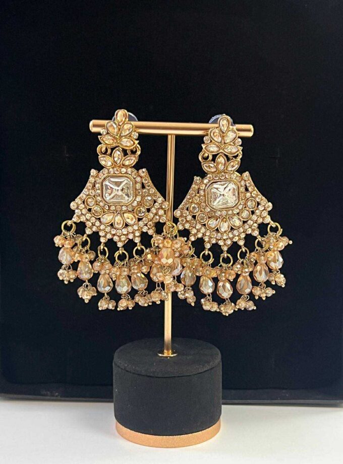 Oorbellen goud met diverse kleuren opties (design 6)