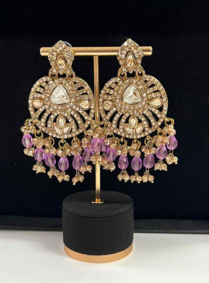 Oorbellen goud met diverse kleuren opties (design 3)