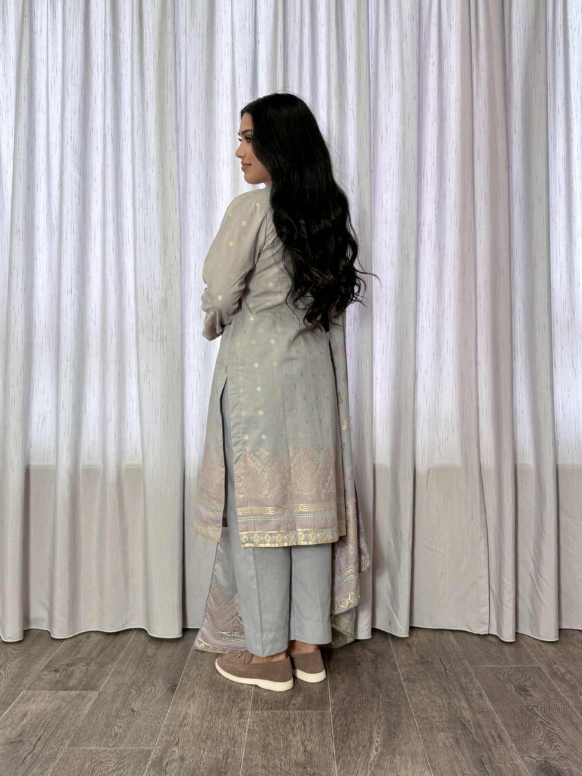 Jacquard print katoenen 3delig suit 12715 - Afbeelding 2