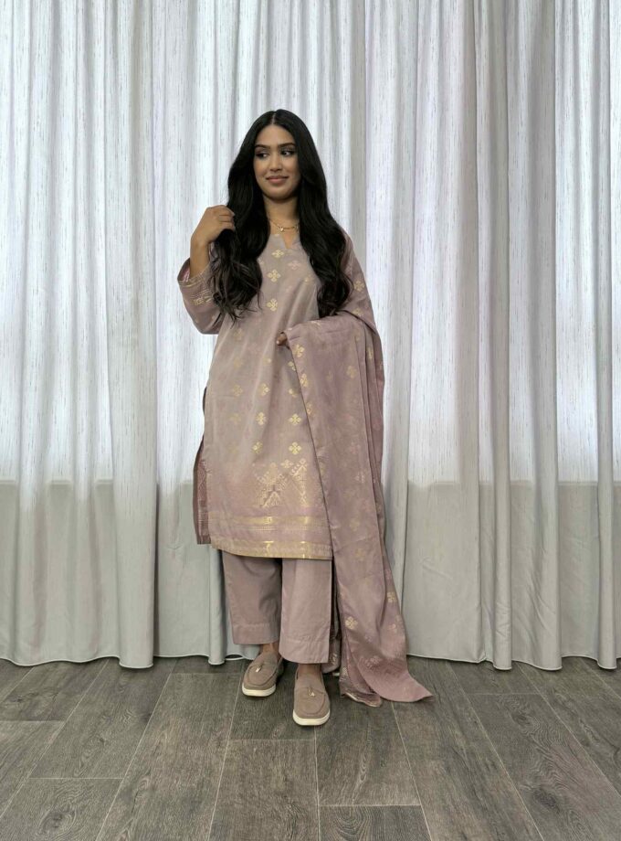 Jacquard print katoenen 3delig suit 12796 - Extra Large