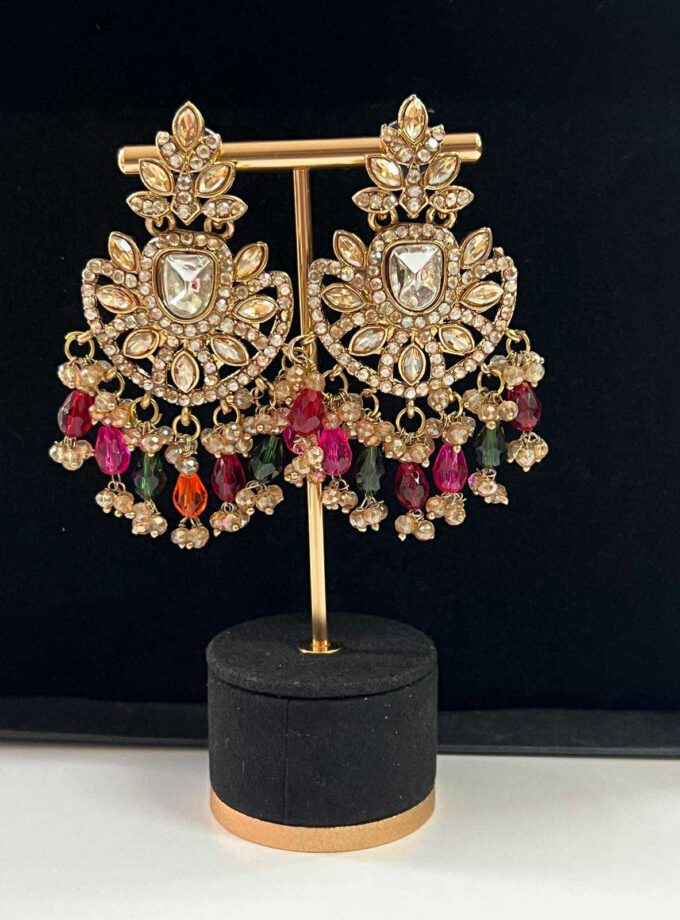 Oorbellen goud met diverse kleuren opties (design 2)