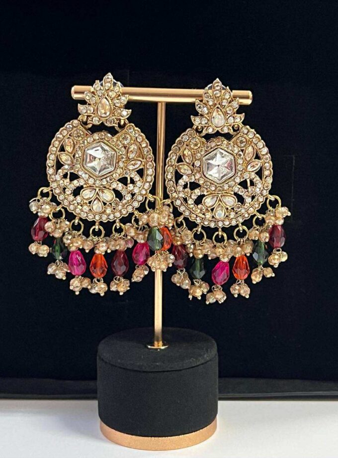 Oorbellen goud met diverse kleuren opties (design 5)