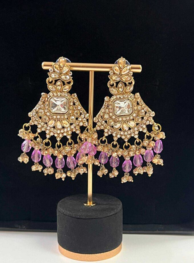 Oorbellen goud met diverse kleuren opties (design 6)