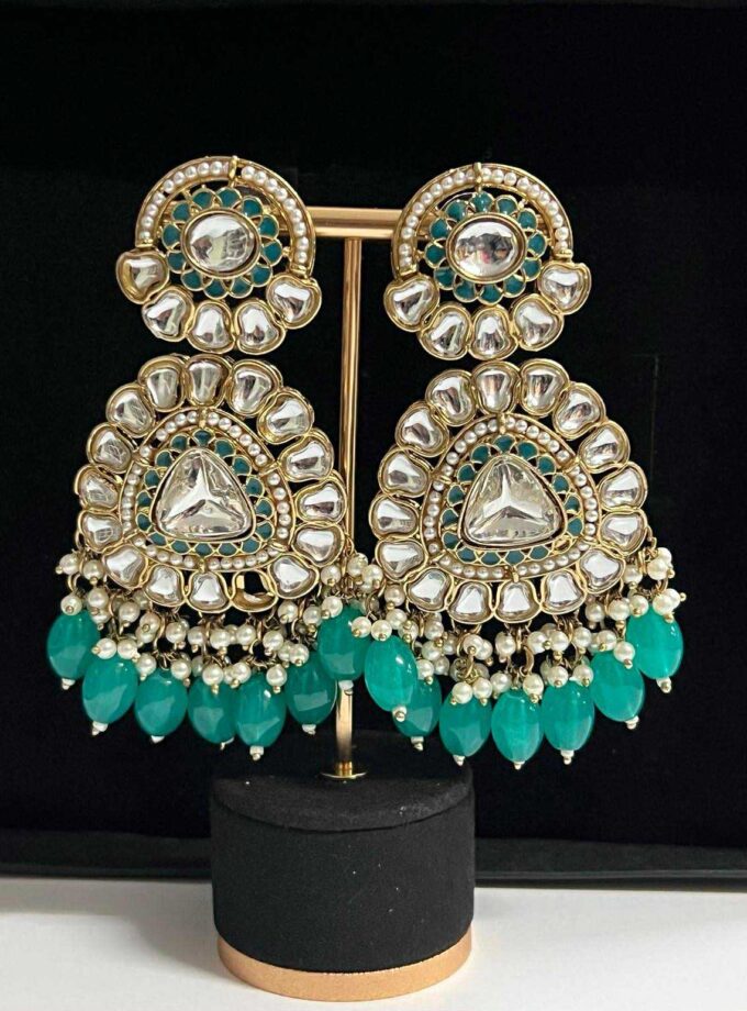 Oorbellen goud met diverse kleuren (design 7)