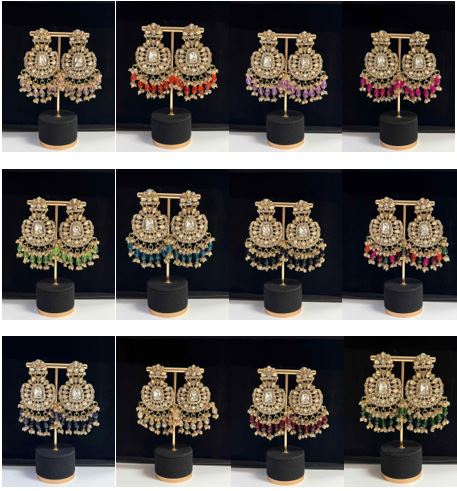 Oorbellen goud met diverse kleuren opties (design 4)