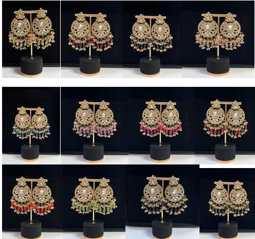 Oorbellen goud met diverse kleuren opties (design 5)