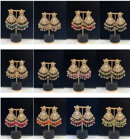 Oorbellen goud met diverse kleuren opties (design 6)