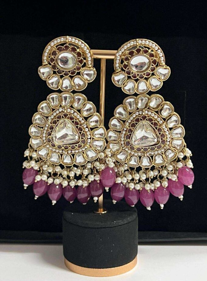 Oorbellen goud met diverse kleuren (design 7)