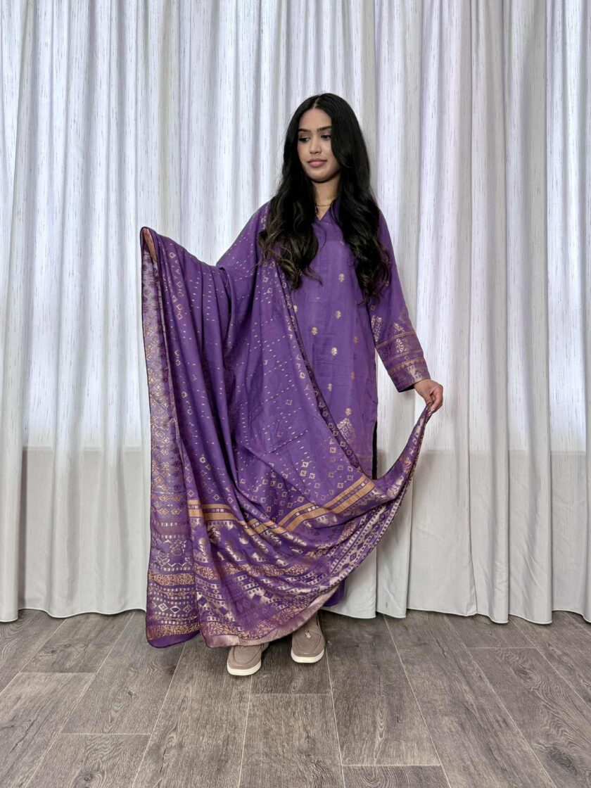 Jacquard print katoenen 3delig suit 12752 - Afbeelding 2