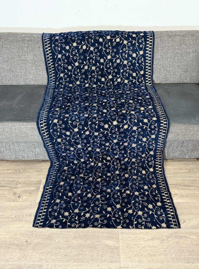 Velvet shawl zink met goud 1006