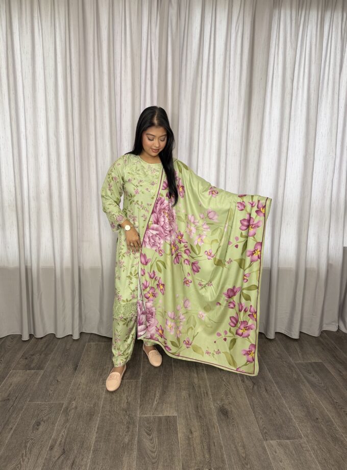 Printed linnen suit driedelig 01348