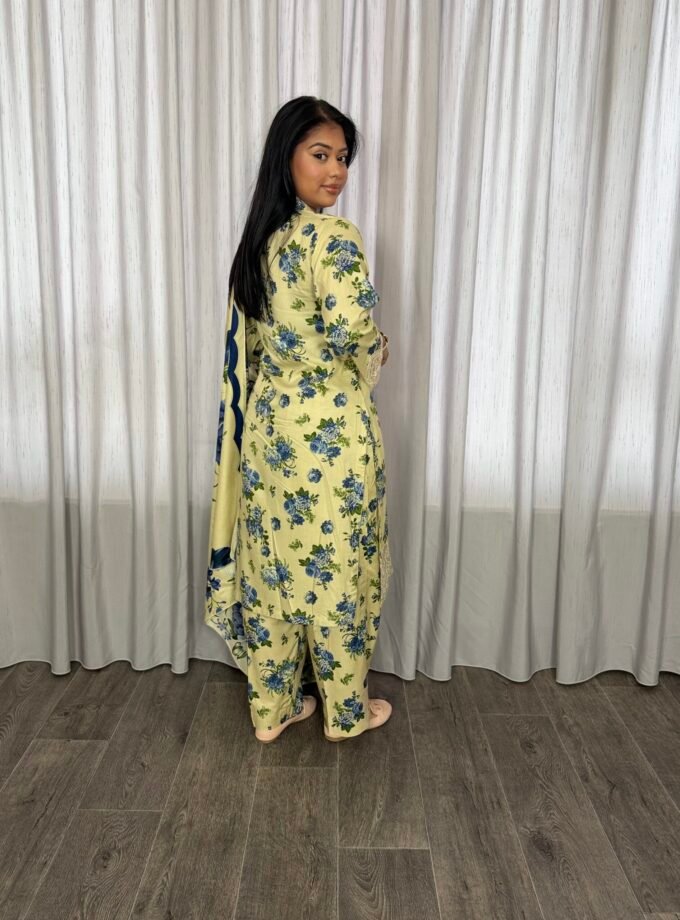 Printed linnen suit driedelig 01352 alleen XXXL