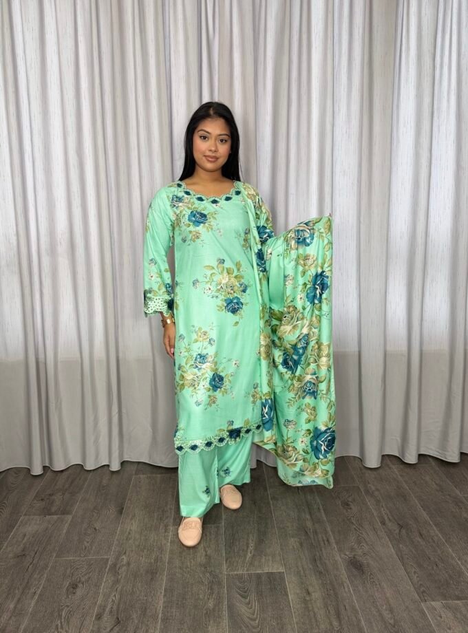 Printed linnen suit driedelig 01354 alleen XXXL