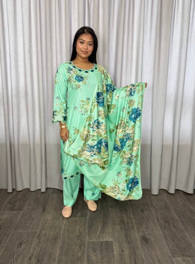 Printed linnen suit driedelig 01354 alleen XXXL