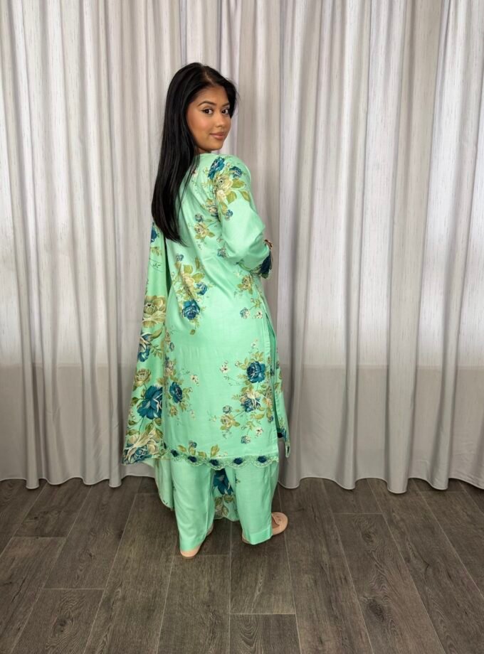 Printed linnen suit driedelig 01354 alleen XXXL