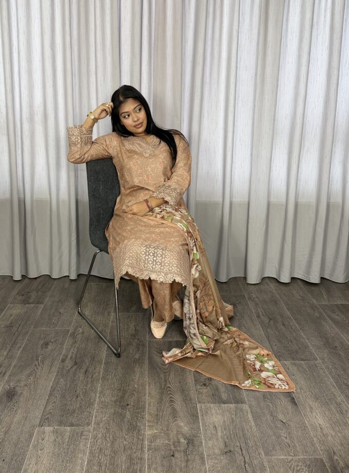 Printed linnen suit driedelig 01355