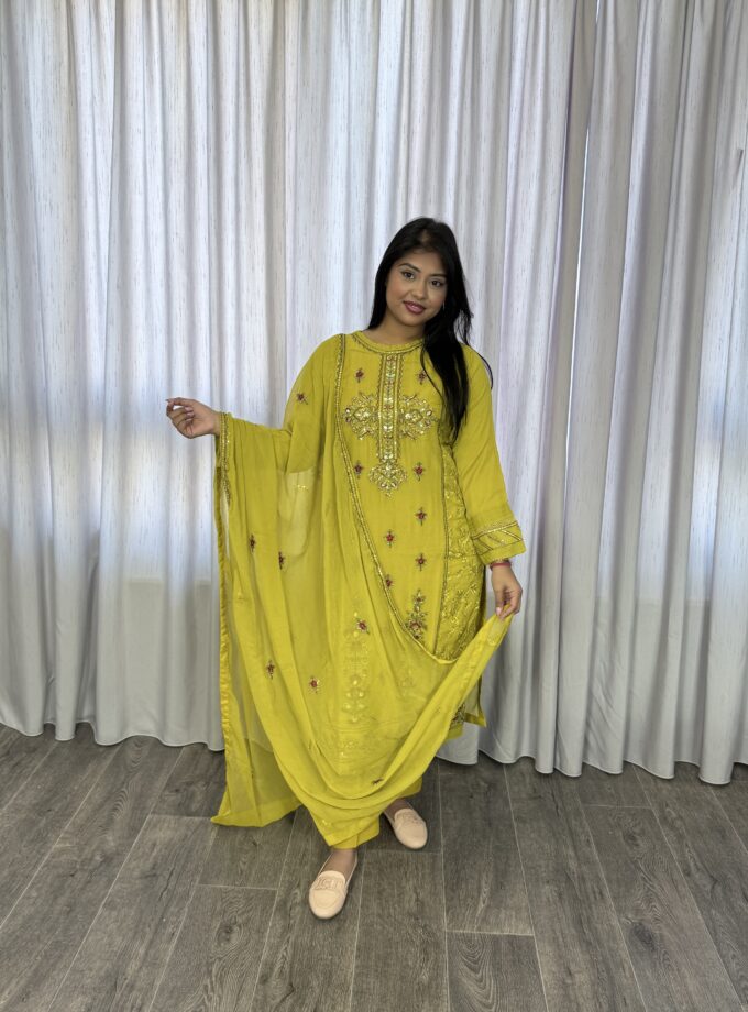 Driedelige suit parrot- Chiffon 2024