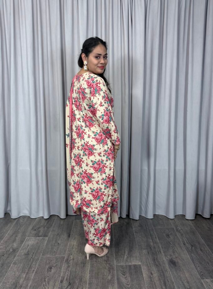 Embroided linnen suit driedelig 01365 maat S M en XXXL