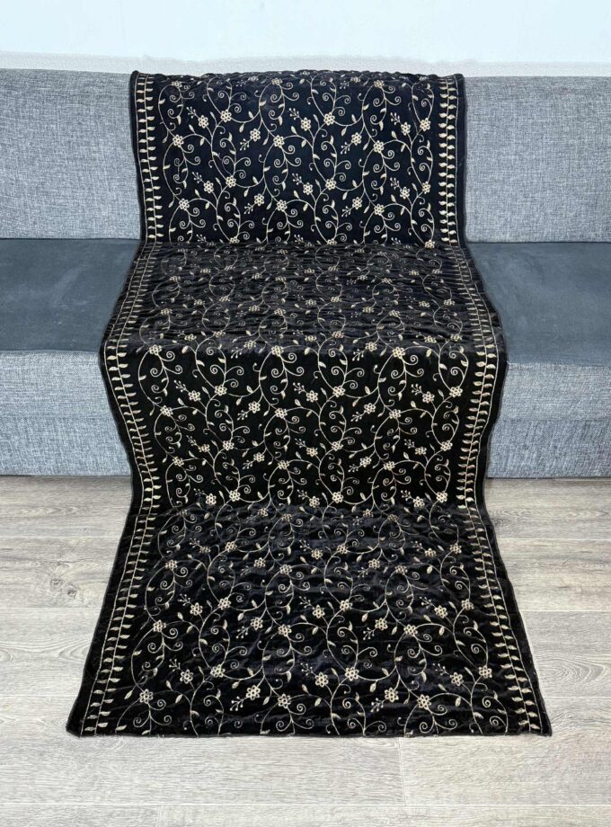 Velvet shawl bordeaux met goud 1006