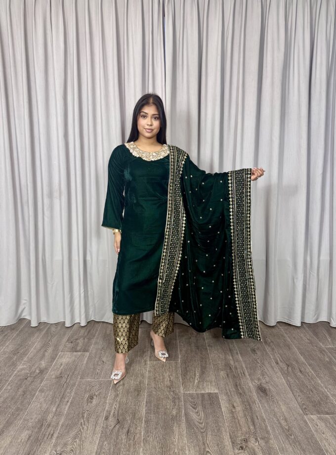 Velvet suit - smaragdgroen