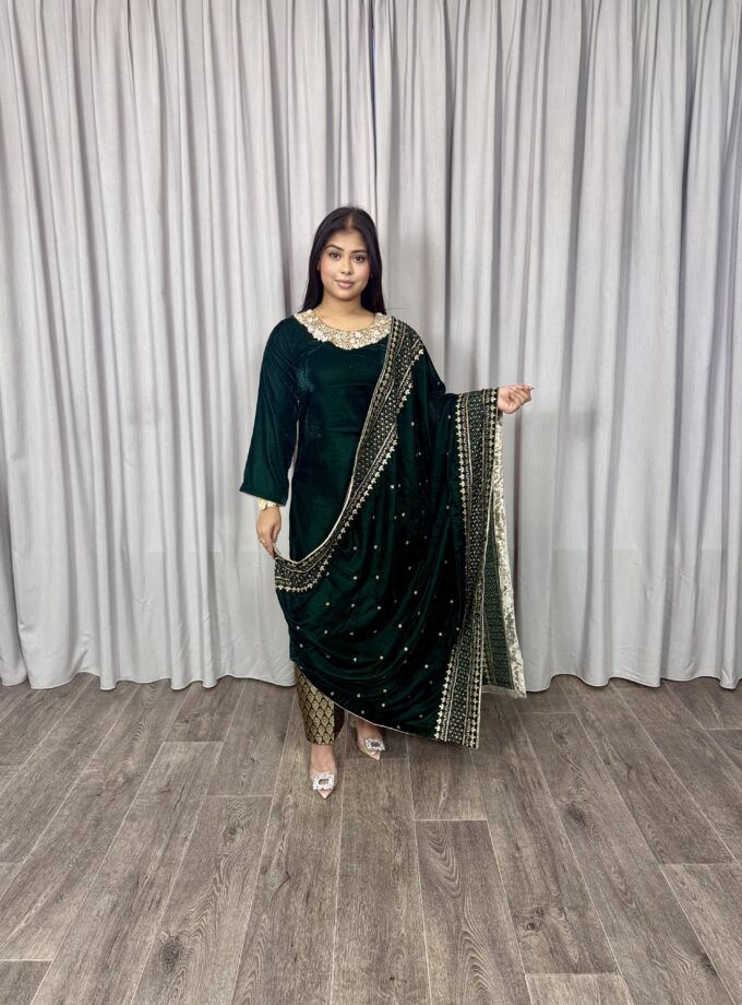 Velvet suit - smaragdgroen