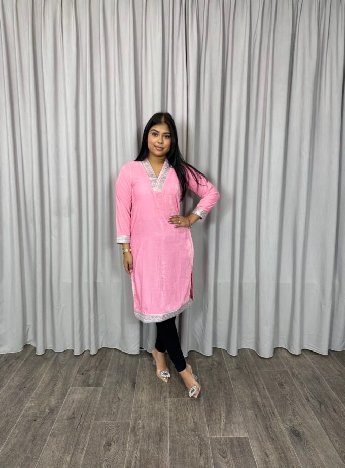 Velvet kurta- roze 1048