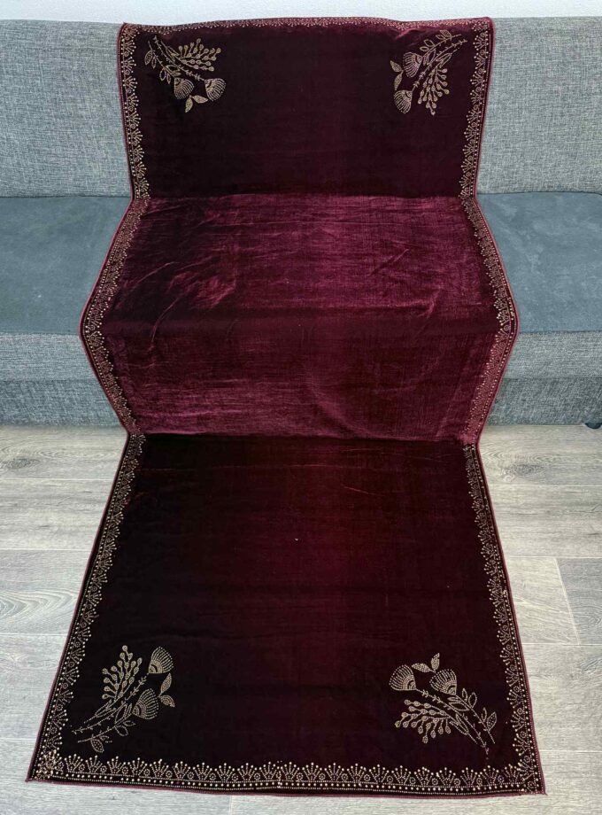 Velvet shawl- bordeaux 14852