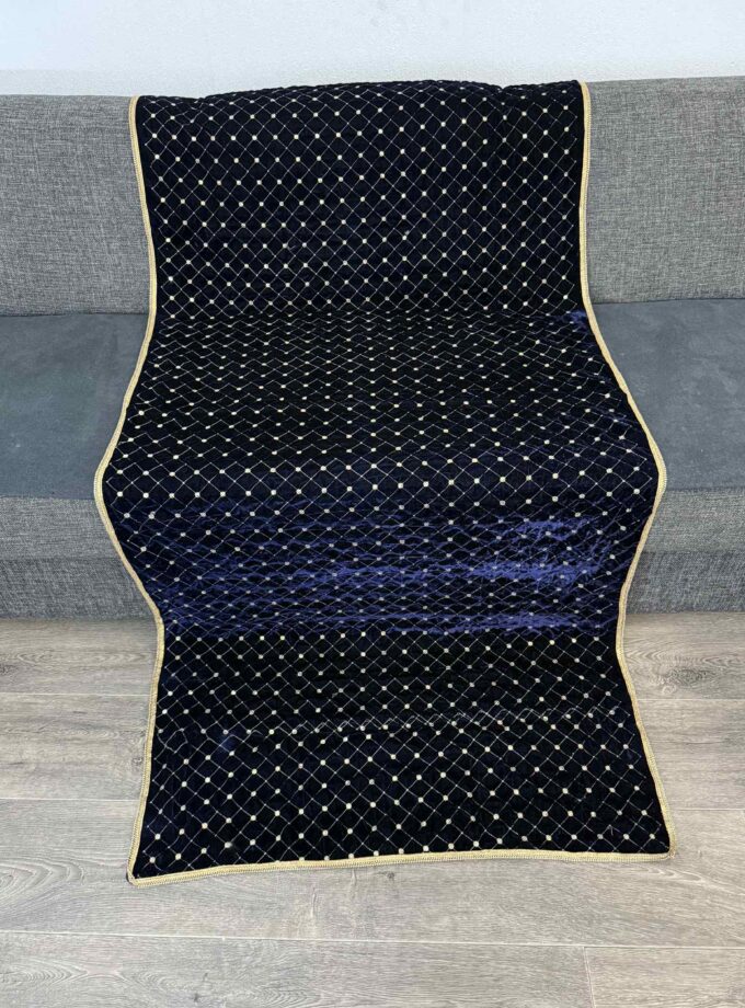 Velvet shawl- navy blue 14860