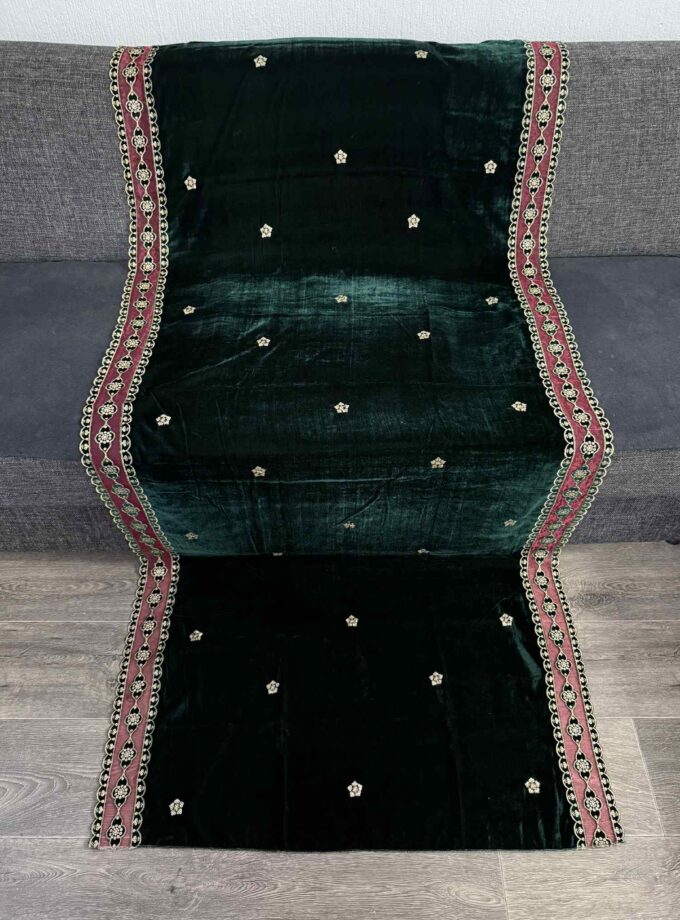 Velvet shawl- groen 14785