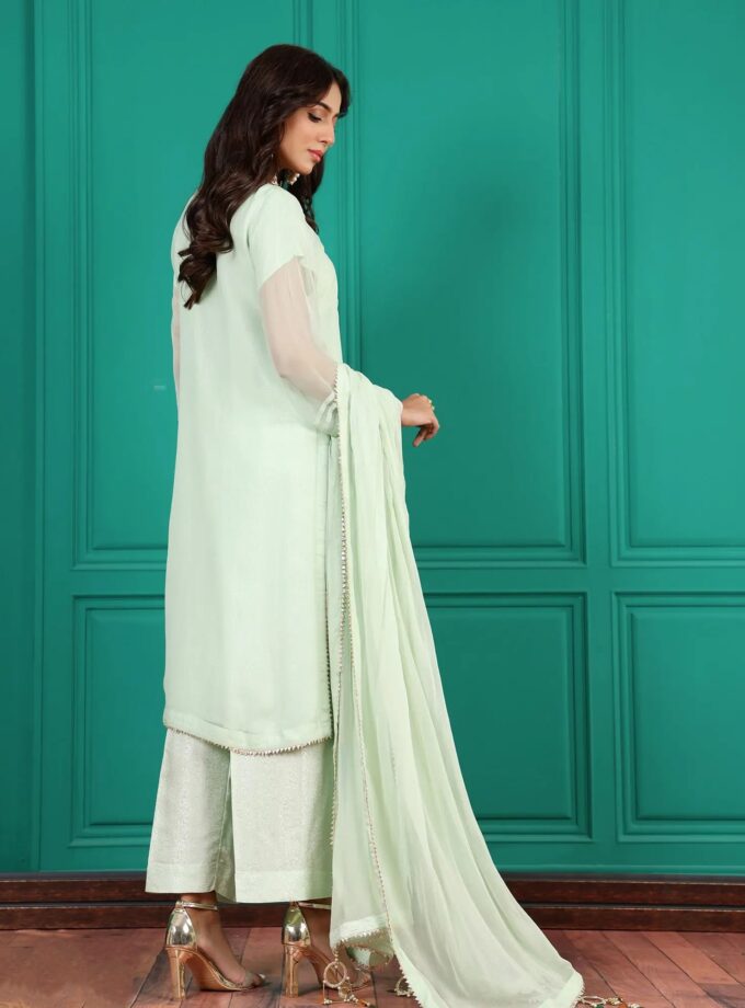 Shaposh chiffon suit - 3 delig 2205 (pistache)