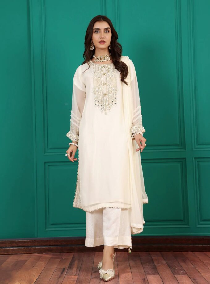 Shaposh chiffon suit - 3 delig 2205 (wit)
