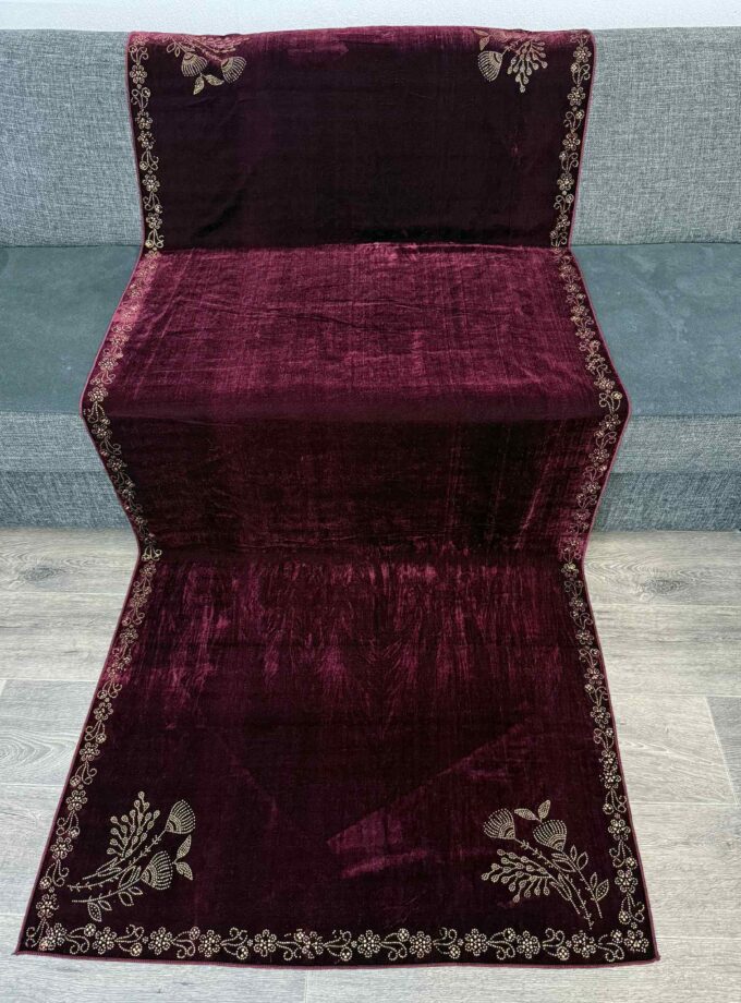 Velvet shawl- bordeaux 14850