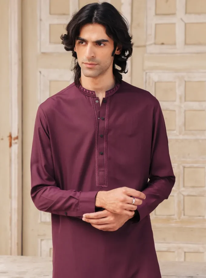 Junaid Jamshed shalwaar kameez - maroon 14555 maat S