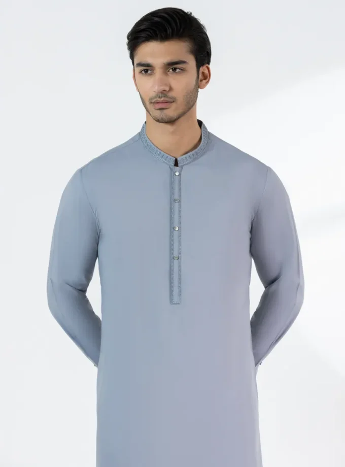 Junaid Jamshed shalwaar kameez - light grey 14525 maat XL