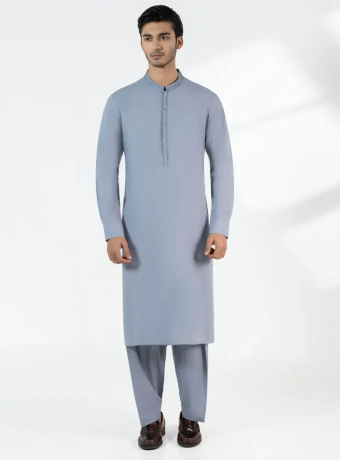 Junaid Jamshed shalwaar kameez - light grey 14525 maat XL