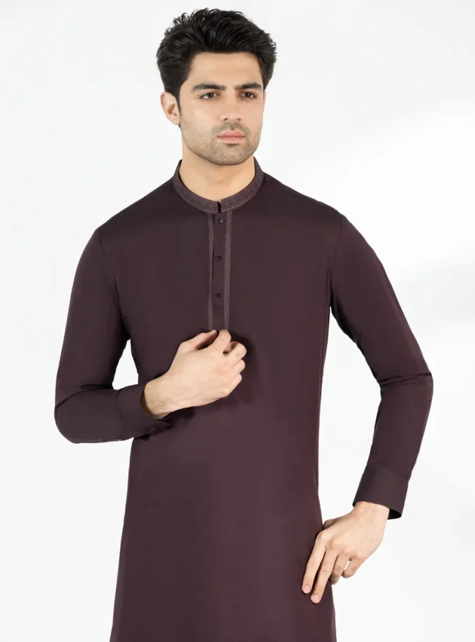 Junaid Jamshed shalwaar kameez - maroon 14611 maat M en L