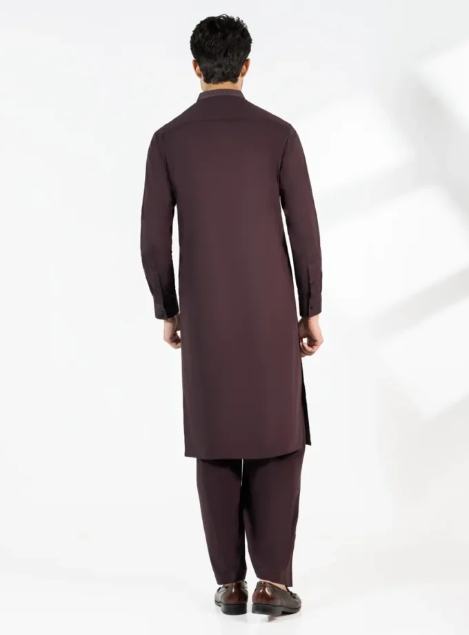 Junaid Jamshed shalwaar kameez - maroon 14611 maat M en L