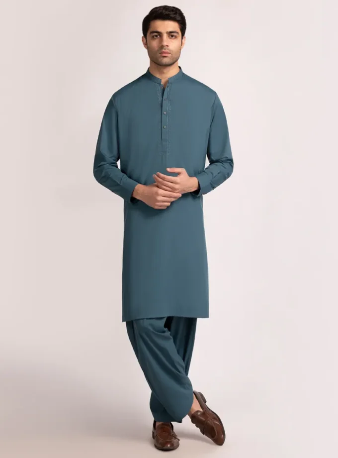 Junaid Jamshed shalwaar kameez - sea green 14448 maat S M L en XL