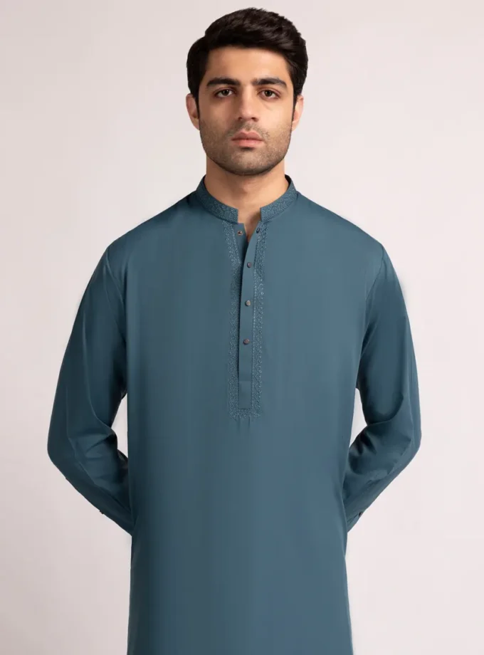 Junaid Jamshed shalwaar kameez - sea green 14448 maat S M L en XL