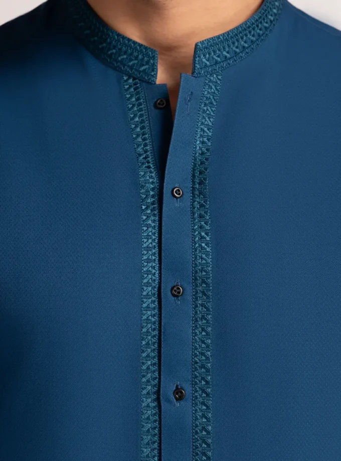 Junaid Jamshed shalwaar kameez - blue 14531 maat S en L