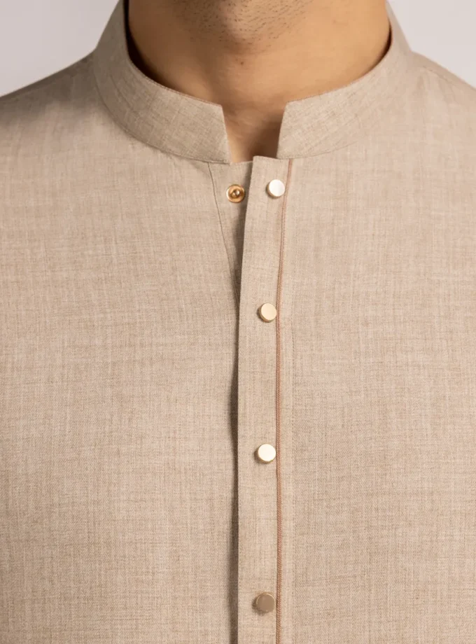 Junaid Jamshed shalwaar kameez - beige 14387 maat M en L