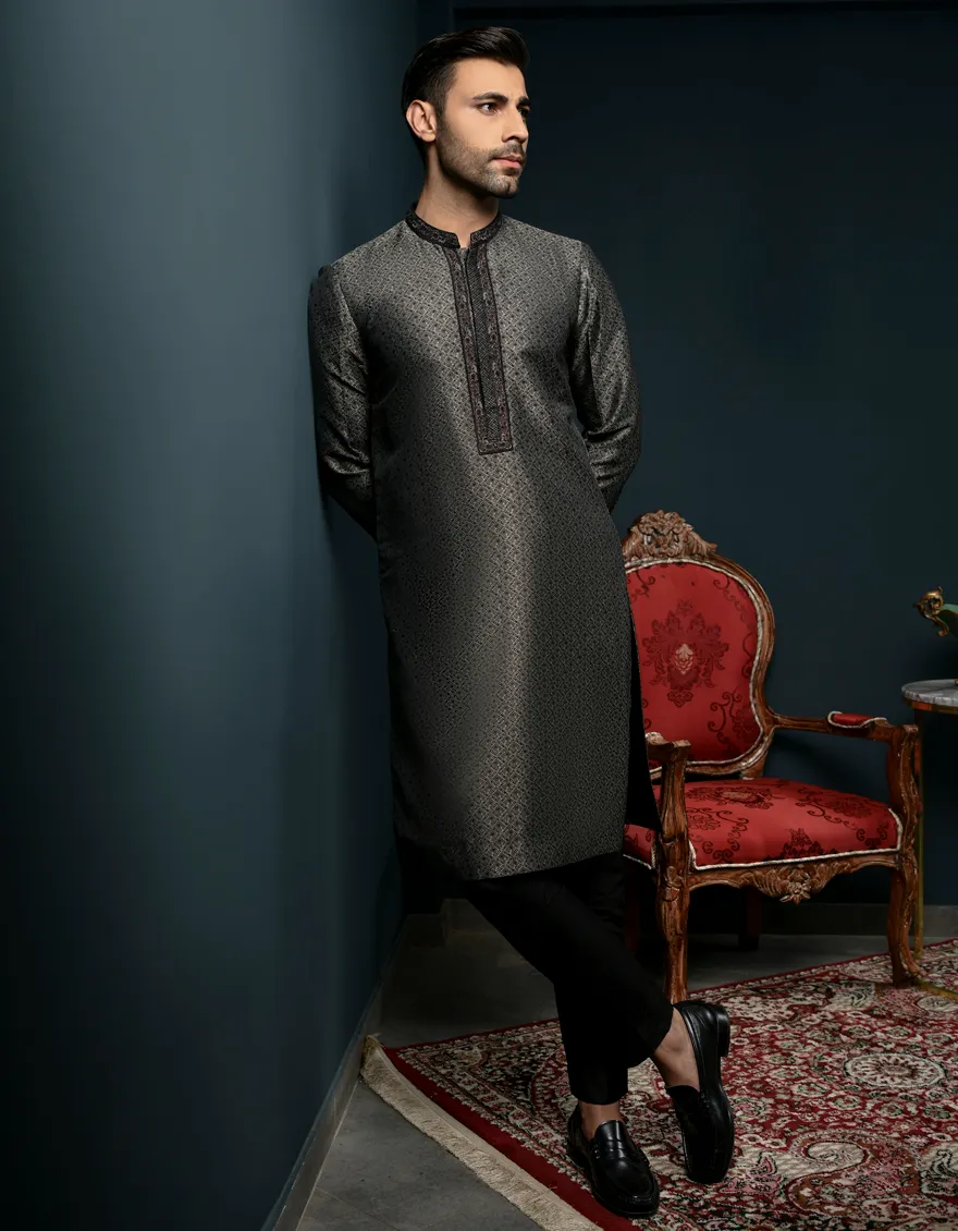 Junaid Jamshed fancy kurta - Maat L 14655 - Afbeelding 3