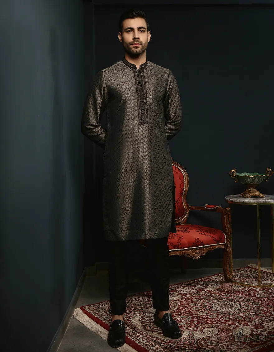 Junaid Jamshed fancy kurta - Maat L 14655 - Afbeelding 2